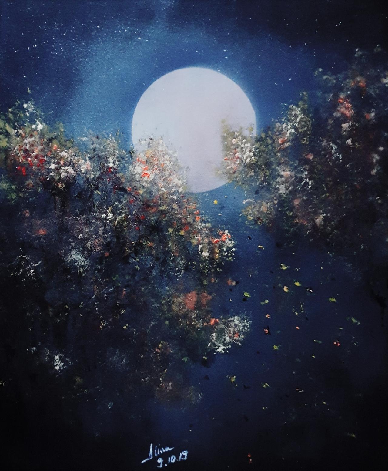 ArteDiAlina.com painting: Fall ...into the night (October night)